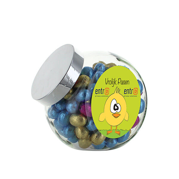 Glazen snoeppot 2000ml met paaseieren